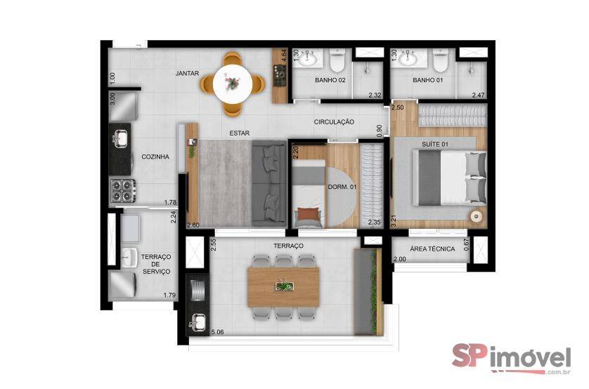 Apartamento, 2 quartos, 69 m² - Foto 6